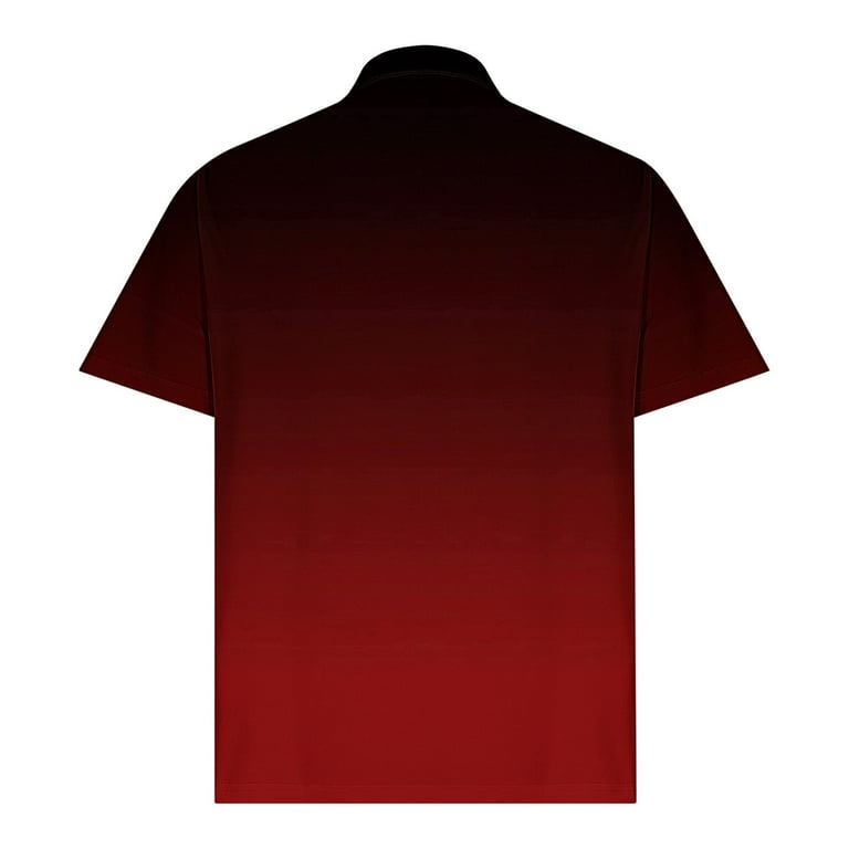 Zylanna Men's Button Polo Shirts Tee, Summer Gradient Color