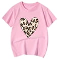 thumbnail image 3 of Yiyuu Little Girls Leopard Heart Print T-Shirt Casual Short Sleeve T Shirt, Sizes 3-13, 3 of 3