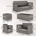 thumbnail image 3 of Outsunny 6PCS Patio Furniture Set Rattan Wicker Patio Sofa Set, Navy Blue, 3 of 10