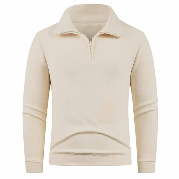 pstuiky camisas de manga larga para hombre, Abrigo informal de manga larga con media cremallera y cuello de solapa para hombre, chaquetas informales, abrigos de polar salir tops xxxxl