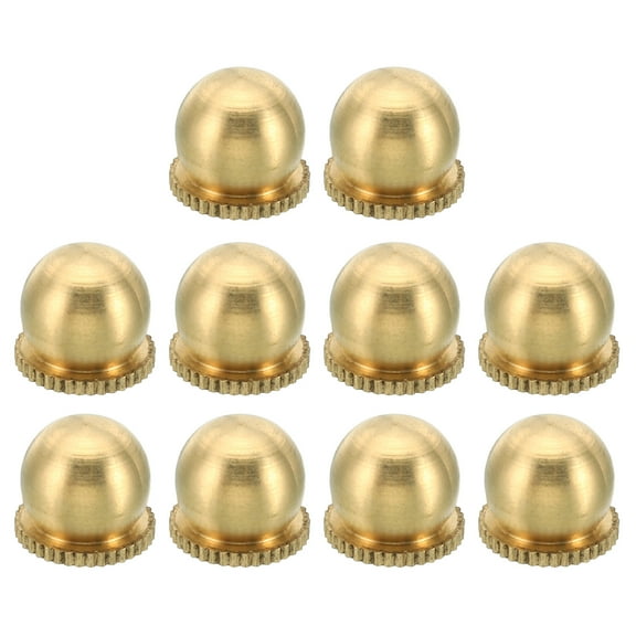 Uxcell M4x0.7 Thread Brass Cap Nuts Knob, 10 Pack Lamp Finial Decoration Screw Caps Nut Handle Knob 11mm
