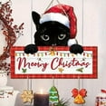 thumbnail image 4 of Festive Christmas Cat Ornament with Santa Hat and Snowflake Design for Wall Door Hanging Decoration, 4 of 7