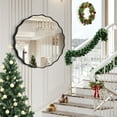 thumbnail image 3 of TEWLOSS Round Mirrors Wall Mirror 24" Wavy Mirror for Bathroom Black Aluminum Alloy Frame, 3 of 10