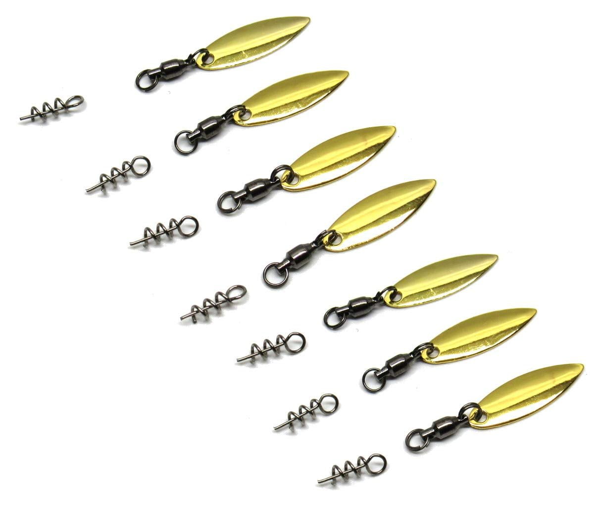 Harmony Fishing Company - [7 Pack Tail Spinners Hitchhikers for Soft  Plastic/senko Fishing Lures, Willow or Colorado Blade Willow Blade 7 Pack,  Gold 