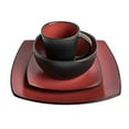 thumbnail image 6 of Gibson Soho Lounge Square 16-Piece Dinnerware Set - Matte Reactive - Red, 6 of 11