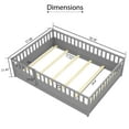 thumbnail image 7 of Miniyam Wood Full Size Floor Bed with High Fence, Door, Gray, 7 of 7