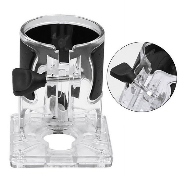 Ikohbadg Woodworking Slotting Carving Machine, Woodworking Trimmer Router, Transparent Trimming Machine Protection Cover, Transparent Plastic Base Power Tool Protective Shield, Accessory Base