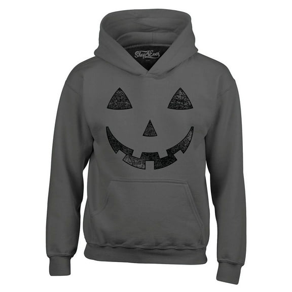 Shop4Ever Men's Jack O' Lantern Halloween Pumpkin Costume Hooded Sweatshirt Hoodie XXX-Large Charcoal
