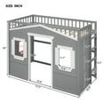 thumbnail image 7 of House Loft Bed with Roof, 2 Windows and Door, Solid Wood Twin Size Loft Bed Frame with Safety Guardrails & Ladder, Multifunctional Playhouse Bed with Underbed Storage, No Box Spring Needed Gray+White, 7 of 7