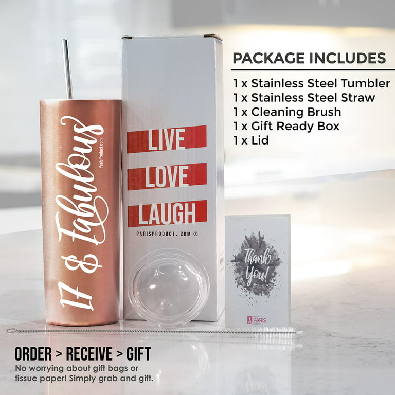 17 & Fabulous 20oz Stainless Steel Tumbler 17th Birthday Gifts For Girls,  17th Birthday Decorations For Girls, Gift For 17 Year Old Girl, Gifts For  17 Year Old Girl, 17 Birthday Decorations