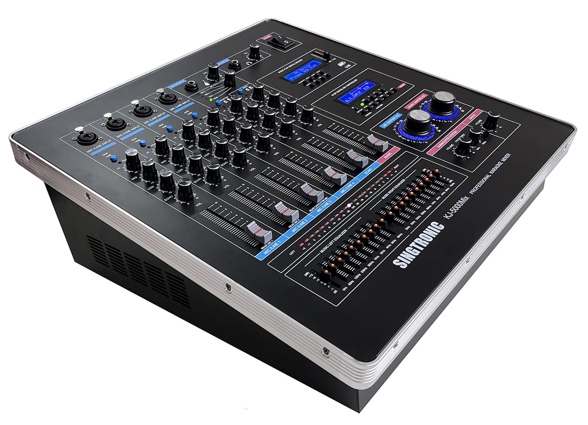 Singtronic KJ-5000Mix Professional KJ/DJ Digital Console Karaoke Mixer Board with Built-in HDMI-Arc, Optical, Bluetooth, Aux, Recording with Anti-Feedbacks