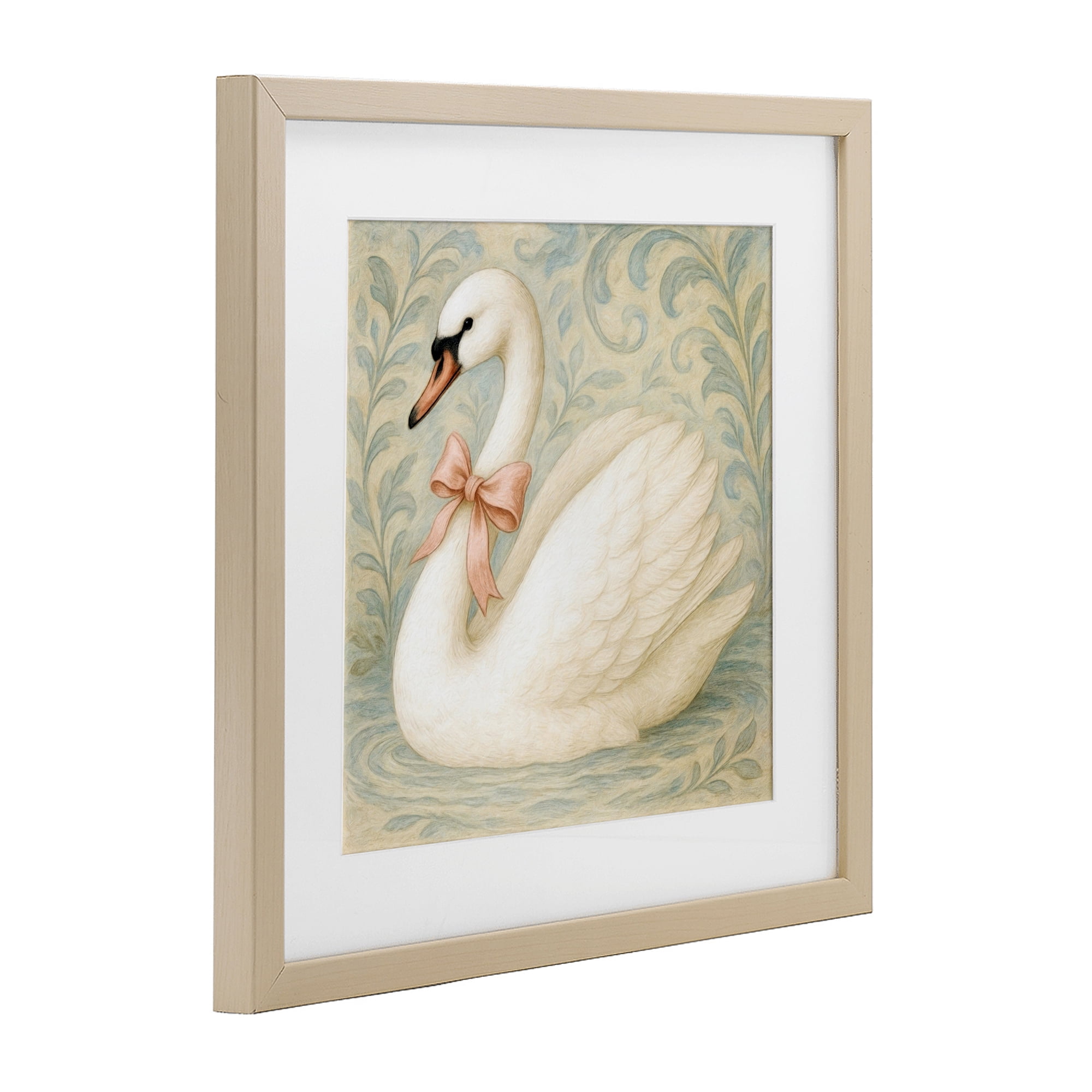 Stupell Industries Vintage Leaves Swan Birch Framed Print Under Glass, design by Grotto Studios