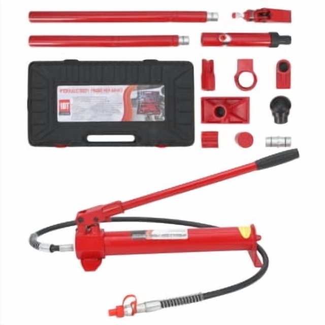 Hydraulic Jack, 4 Ton Porta Power Kit, Auto Body Frame Repair Kit with Blow Molded Portable Storage Box, Body Repair Tools for Loader Truck Bed Unloader Farm