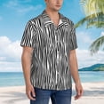 thumbnail image 5 of Daiia Zebra Skin Hawaiian Shirt for Men Gentle Cotton Regular Short Sleeve Casual-Large, 5 of 9