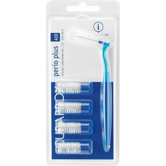 Curaprox Perio Plus 410 Turquoise - 5 Brosses Interdentaires avec Porte-Brosse - Outils de Nettoyage des Dents