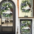 thumbnail image 6 of Rdhnmea Christmas Wreath Artificial White Truck Indoor Outdoor Decorative Garland Window Door Hanging Party Favor Xmas Decor, 6 of 7