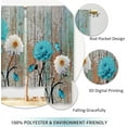 thumbnail image 4 of Farmhouse Flower Floral Kitchen Curtains Rustic Teal Turquoise Dahlia Small Short Cafe Window Curtains Country Blue Vintage Bathroom Drapes Treatment Tier Curtains 2 Panels (27.5x39 Inch), 4 of 6
