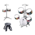 thumbnail image 4 of Kit de tambor de jazz para niños, juguete educativo temprano con taburete, instrumentos musicales de percusión para regalo navideño, fácil de , Style Estilo A, 4 of 8