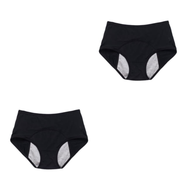 Guardoinrt Simple Design Women Briefs Business Trip Washable Solid Color Girls Undies Breathable Chinlon Underwear Black L 2Set
