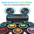 thumbnail image 3 of Burufy Electronic Drum Set for Kids Adults Beginners,9 Pads Roll-up Electric Drum Set with Dual Speakers,Headset Jack,Drumsticks,Foot Pedals, 3 of 7