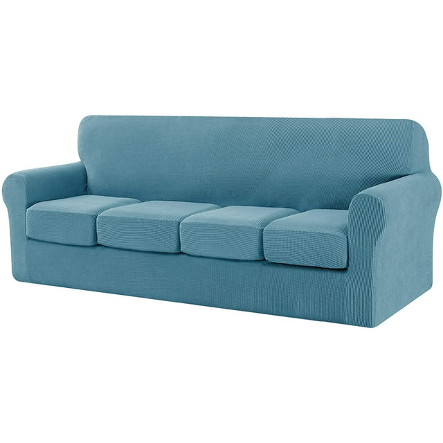 CHOK 2024 Sofa Cover with Separate Cushion Slipcover Stretch Checks (Sofa Wine)