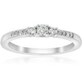 thumbnail image 1 of 1/4ct Three Stone Round Diamond Engagement Ring 14K White Gold Solitaire Jewlery, 1 of 4