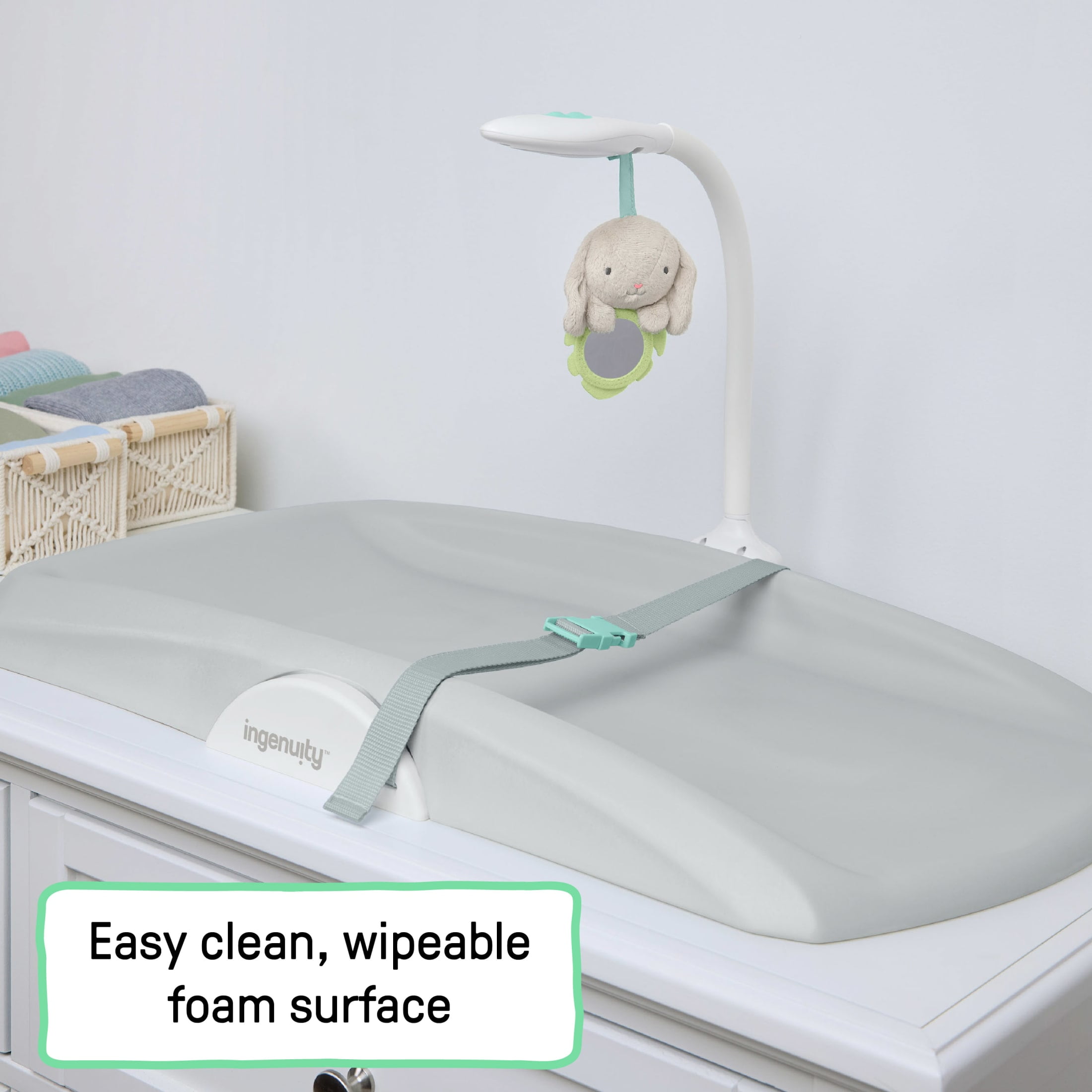 Ingenuity Day & Night Sylvi Baby Changing Pad - Includes Nightlight - Easy to Clean - Extra Comfort - Ages 0M+