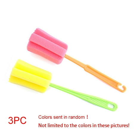 

Ekeka Clearance ! 3PCS Kitchen Handle Durable Sponge Brush Bottle Cup Glass Washing Cleaning Cleaner Tool