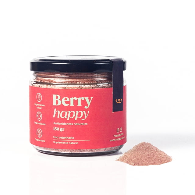Suplemento Urinario Para Perros y Gatos Arándano y Antioxidantes. Regula PH Urinario I Happy Pal Happy Pal Suplemento natural en polvo Berry Happy