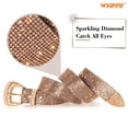 thumbnail image 5 of WHIPPY Women's Rhinestone Western Leather Belt Cowgirl Shiny Ladies Belts for Jeans Dresses, 5 of 7