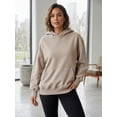 thumbnail image 2 of Women Hoodies Sweatshirts Long Sleeve Crewneck Sweaters Fleece Hooded Oversized Shirts With Pocket, 2 of 7