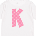 thumbnail image 4 of Inktastic Pink and White Polka Dots Letter K Boys or Girls Long Sleeve Toddler T-Shirt, 4 of 5