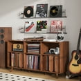 thumbnail image 4 of Large Record Player Stand, Mid Century Turntable Table with Record Storage, Vinyl Record Storage Cabinet, 4 of 6