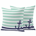thumbnail image 2 of Pack of 2 Outdoor Pillow Covers 20x20 Inch Waterproof Anchor Aqua Throw Pillow Covers,Decorative Couch Pillow Case Sham Modern Navy Blue White Striped Nautical Patio Garden Pillowcases Cushion Covers, 2 of 8