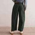 thumbnail image 4 of Sweatpants for Women Casual High Waist Straight Leg Corduroy Pants Button Loose Solid Color Trousers with Pockets (XXL, Green), 4 of 5