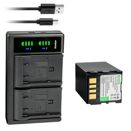 Kastar 1-Pack Battery + LTD2 Dual USB Charger Compatible with JVC GR-D270AG GR-D270AH GR-D270AS GR-D270E GR-D270EG GR-D270EK GR-D270EW GR-D270EX GR-D270EY GR-D270EZ GR-D270TW GR-D270U GR-D270US