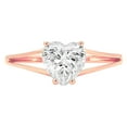 thumbnail image 2 of 1 ct Heart Cut Moissanite Solitaire Engagement Ring for Women in 14K Rose Gold, 2 of 2