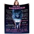 thumbnail image 1 of LHSHID Daughter Gift from Dad Birthday Gifts from Lion Father Blanket to My Daughter Romantic Christmas Birthday Gifts Love Letter for Her Lightweight Flannel Blanket for Bed Sofa 40"x50", 1 of 7