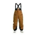 thumbnail image 4 of CCRFTGI Snow pants men Baggy Big and tall Snowboarding Adjustable Straps Overalls Winter Warm Athletic Waterproof Straps Overalls mens snow bibs Coffee 2XL, 4 of 4