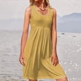thumbnail image 2 of Siilsaa Flowy Dress Womens Summer Ruffle Sleeve Dress 2024 Fashion Casual Fit Flowy Beach Vacation Sundress Yellow,L, 2 of 5
