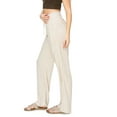 thumbnail image 2 of Cali1850 Women's Casual Relaxed Fit 29" Inseam Drawstring High Rise Smocked Linen Pants For Lounge And Beach Wear, 2 of 7
