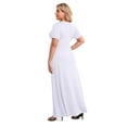thumbnail image 6 of POSESHE Women Plus Size V Neck Short Sleeve Evening Dress, Elegant Party Maxi Dress, 6 of 6