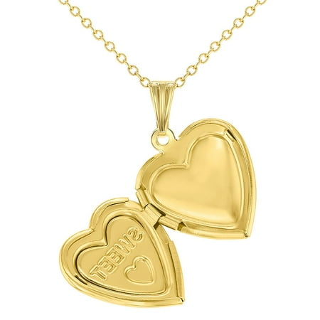 locket necklace heart gold pendant tone sweet walmart necklaces