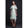 thumbnail image 2 of Bimba Tie-Dye Printed Womens Cold Shoulder Tunic Party Round Neck Shift Dress-Small, 2 of 6