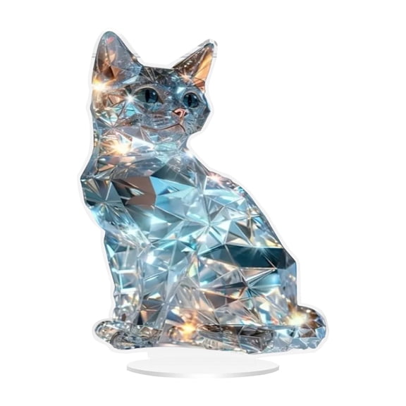 Desktop Decorative Sign Stained Animal Glass Gifts for Women Friends Coworker Funny Acrylic Desk Decoration Sign for Home Office Decor 8 Inch