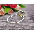 thumbnail image 2 of 1.55 Carat 7mm Cushion Champagne Diamond Moissanite Engagement Ring on 10k White Gold Halo, 2 of 4