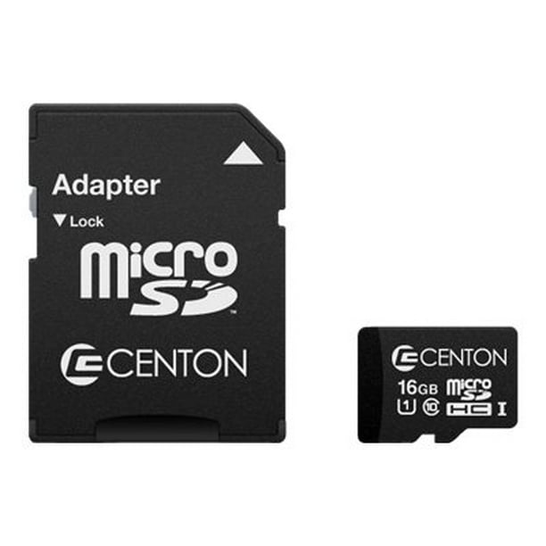 Centon - Carte Mémoire Flash (Adaptateur SD Inclus) - 16 GB - UHS Classe 1 / Class10 - microSDHC UHS-I