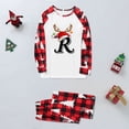 thumbnail image 5 of Linfrsh Family Pajamas Family Pajamas Matching Set Santa Elk Print Long Sleeve Tops and Pants Loungewear Soft Sleepwear Brick Red,XL, 5 of 7