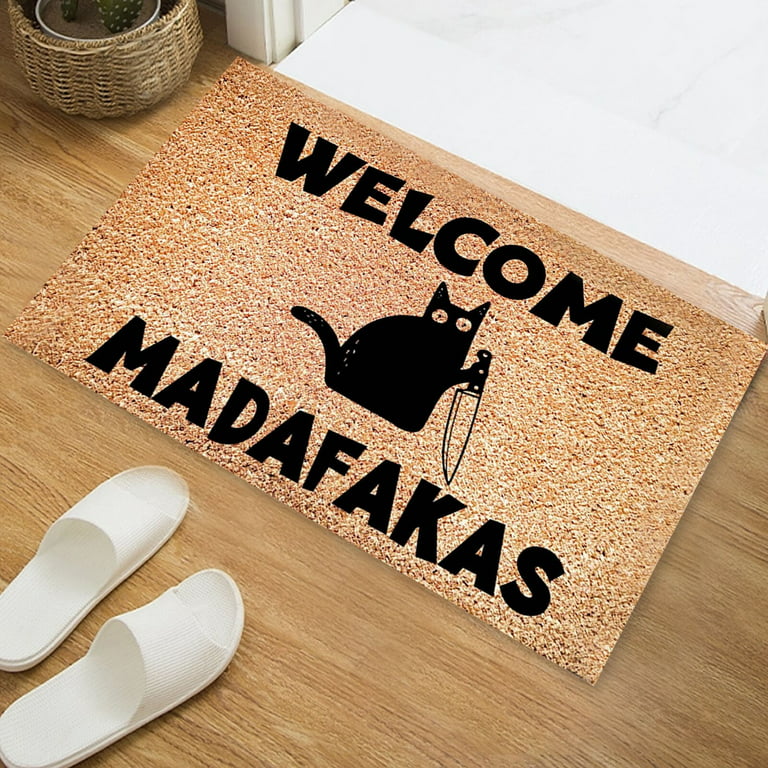 George Dark Cat Welcome Madafakas Full Print Doormat Fun Doormat Home Decor  Kitchen Bathroom Decor Give People Fun Gifts 