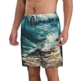 thumbnail image 2 of Pofeuu Blue Ocean Waves Prin Men's Swim Trunks Quick Dry Bathing Suit Swimming Board Shorts Mesh Lining Beach Swimwear-X-Large, 2 of 6